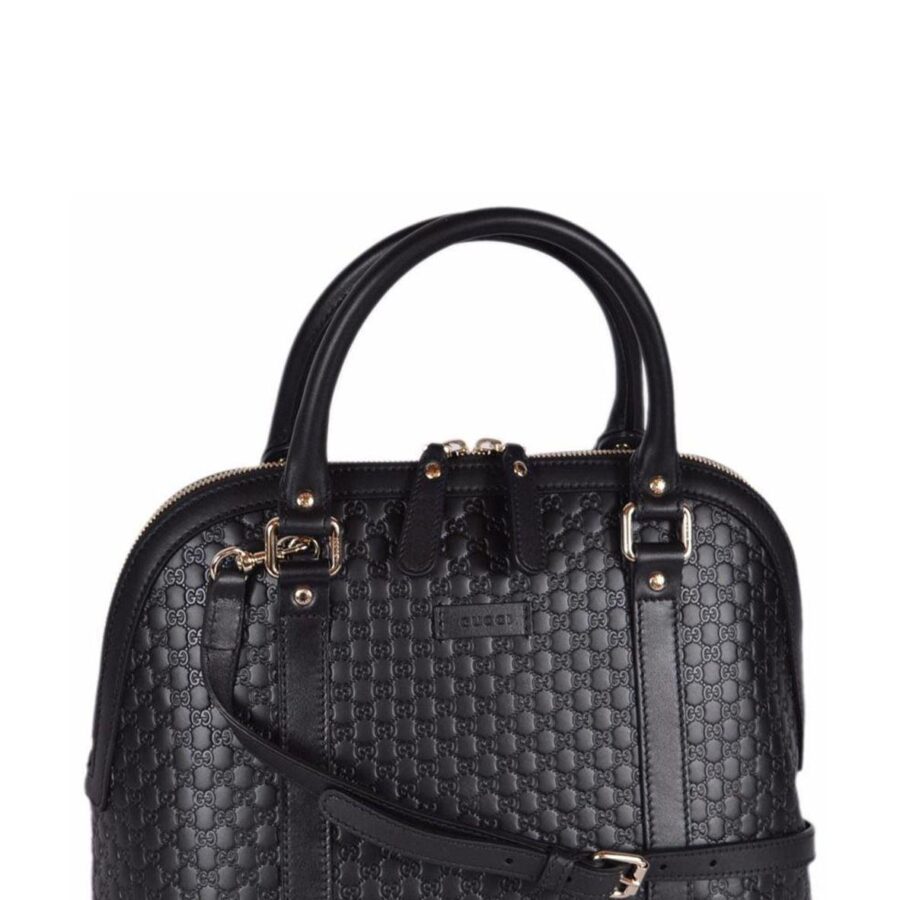 Medium Microguccissima Dome Satchel Black | Studio Nafay