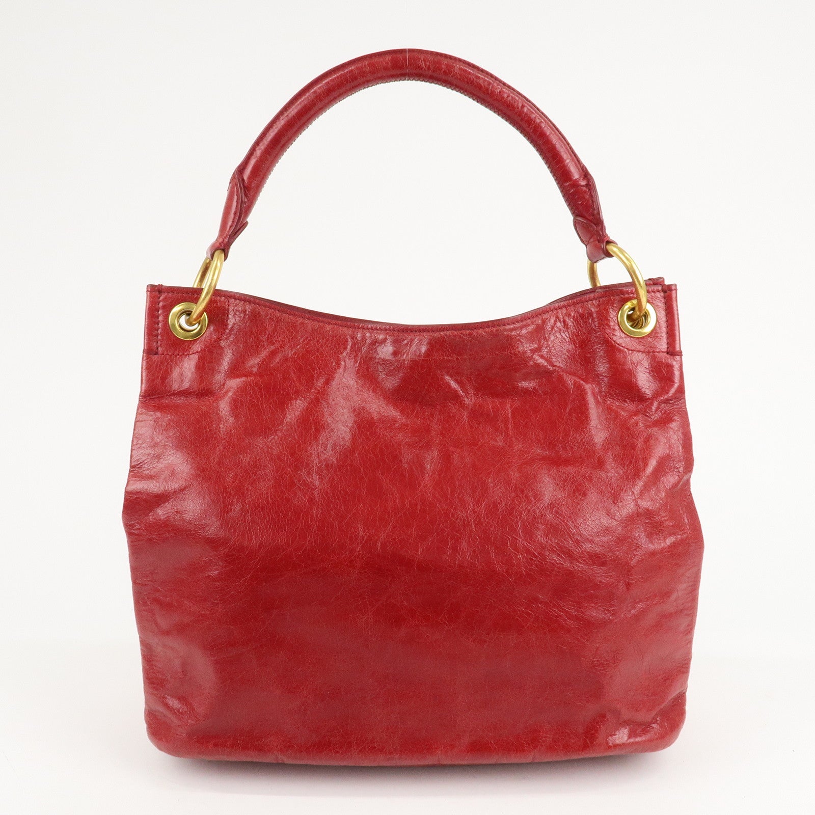 PRADA Logo Leder Schultertasche Rot
