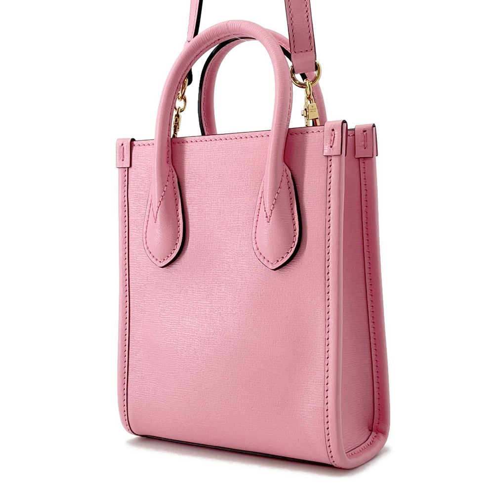 GUCCI 2WAY Handbag Bananya Pink671623 Leder