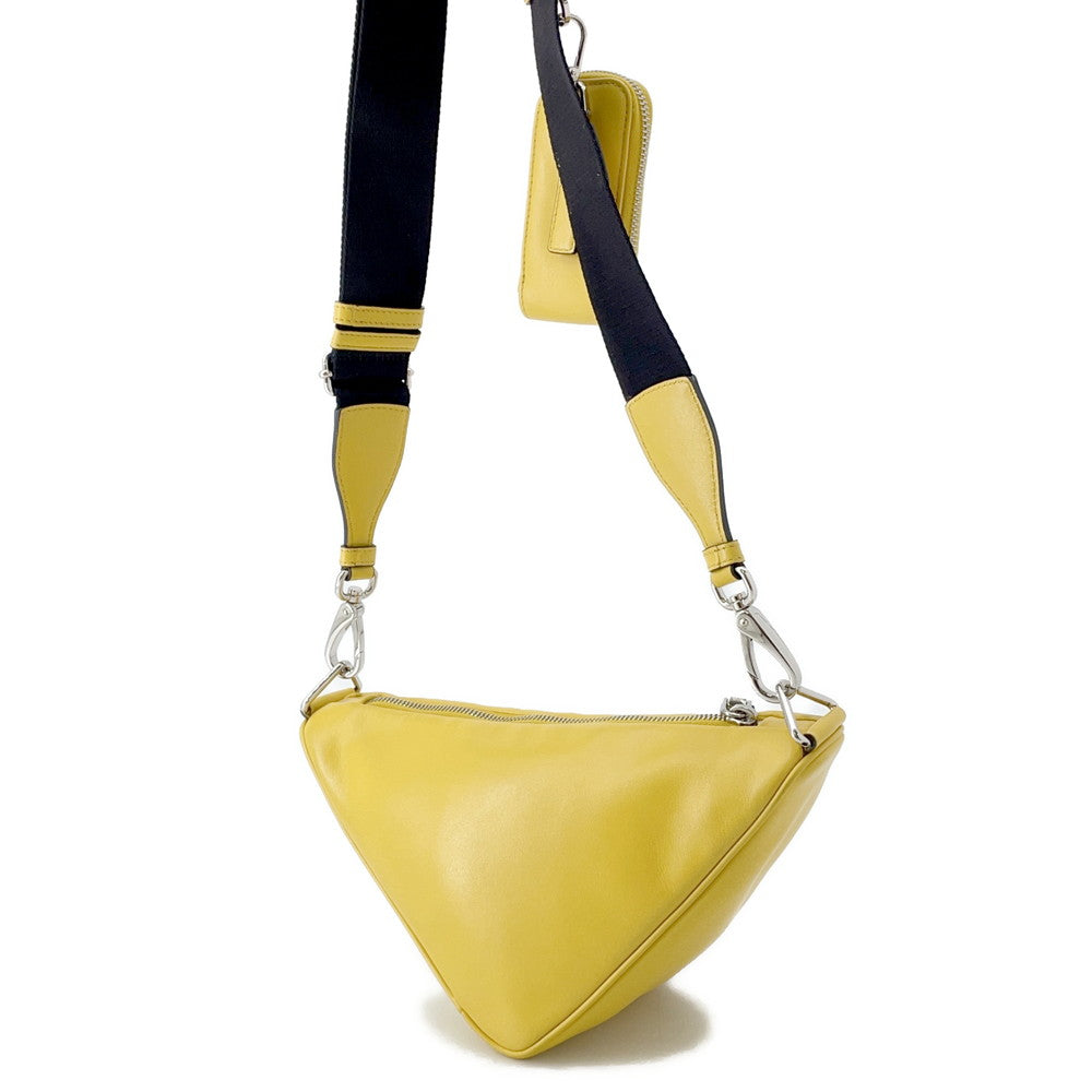 PRADA Triangle Umhängetasche Yellow1BH190 Leder
