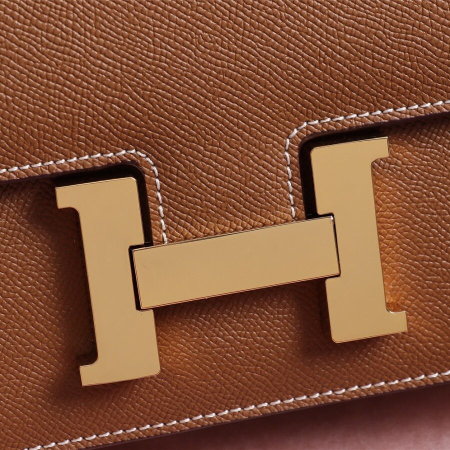 Hermes Constance gold bag – front view