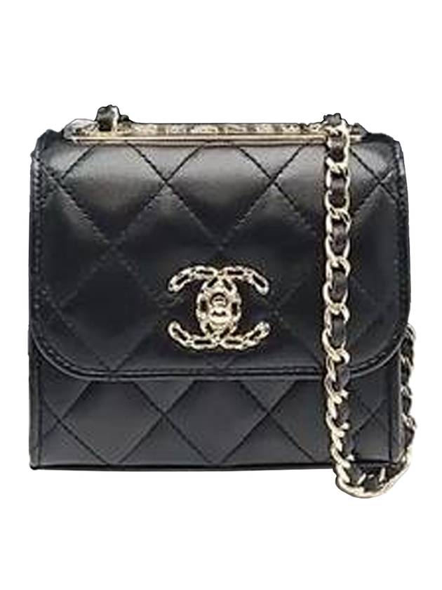Trendy CC Logo Lambskin Kette Mini Bag Schwarz Chanel