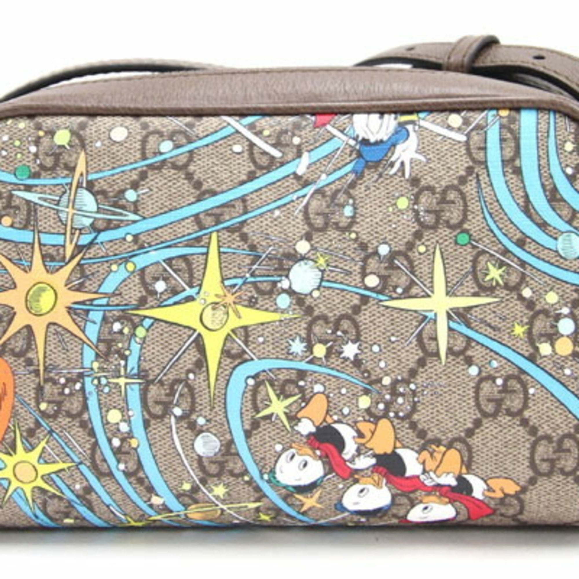 Gucci GG Supreme Braun Leder PVC Umhängetasche