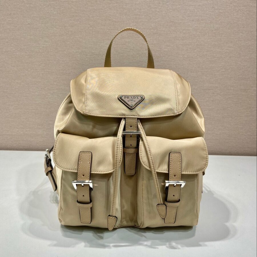 Designer Backpack beige bag – front view