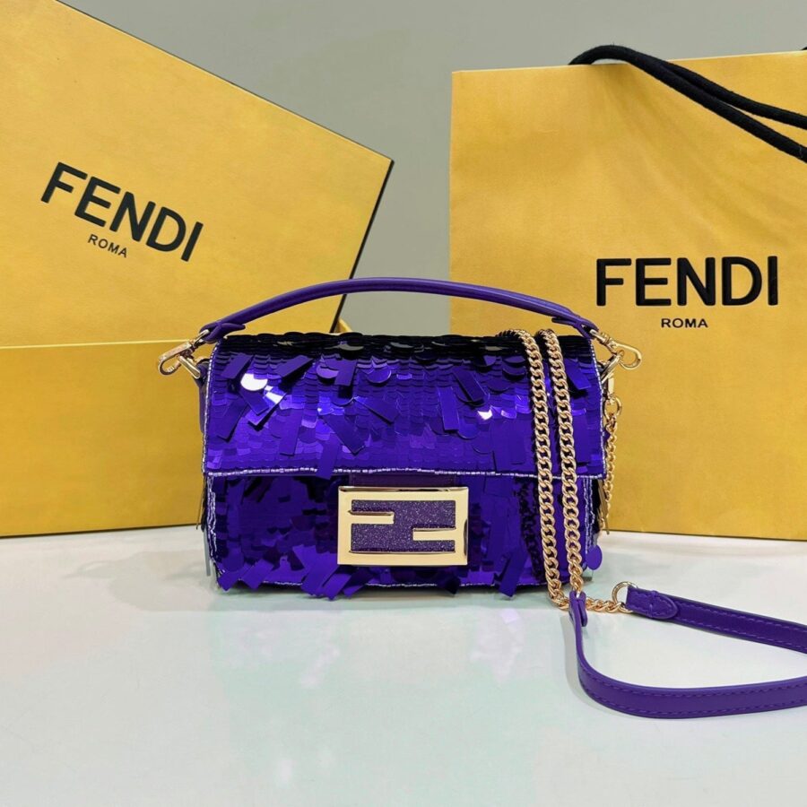 Fendi Baguette gold bag – front view