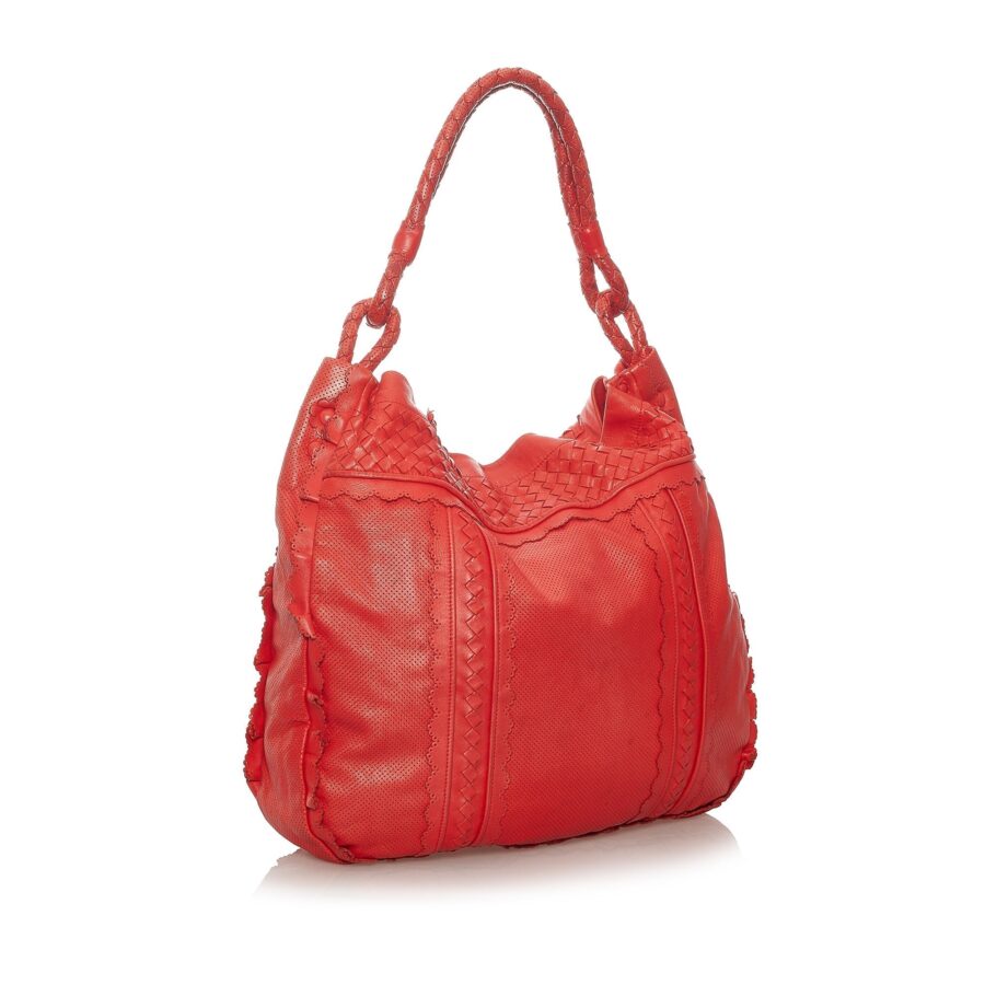 Bottega Veneta Intrecciato red bag – front view