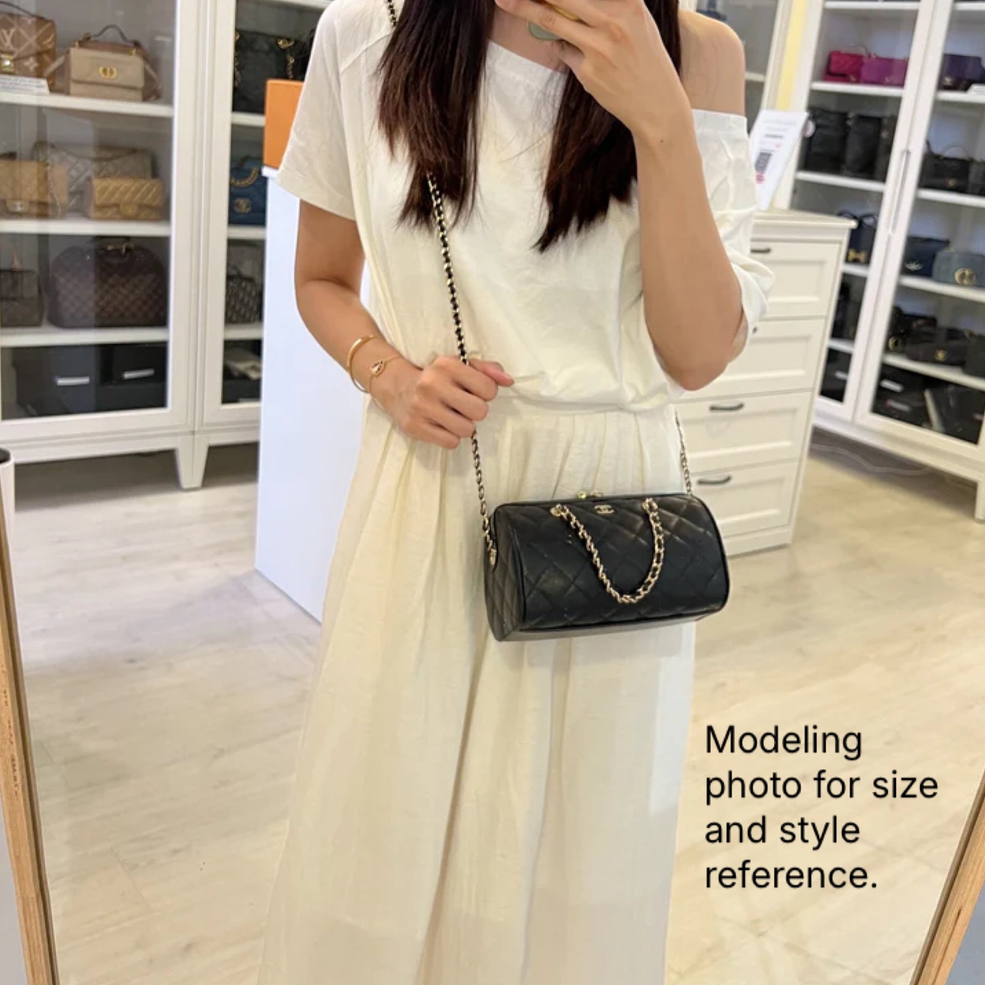 [Brand New - Local Set - ] Chanel 25P Bowling Bag in Black Caviar and LGHW (Model: )