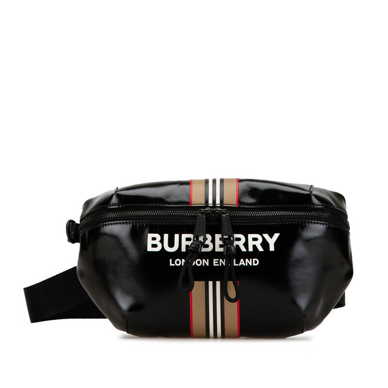 Burberry Logo Stripe PVC Leather Waist Bag | Studio Nafay