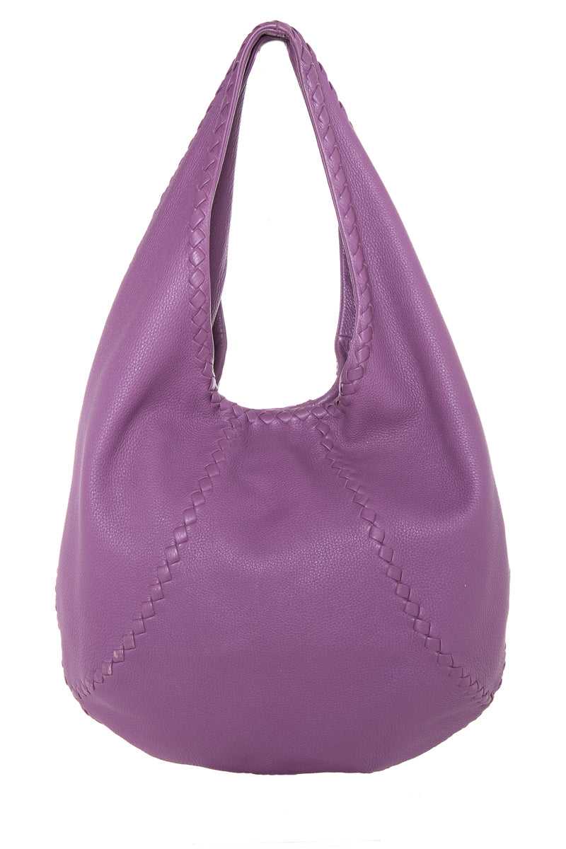 Bottega Veneta Purpurne Leder Hobo-Tasche