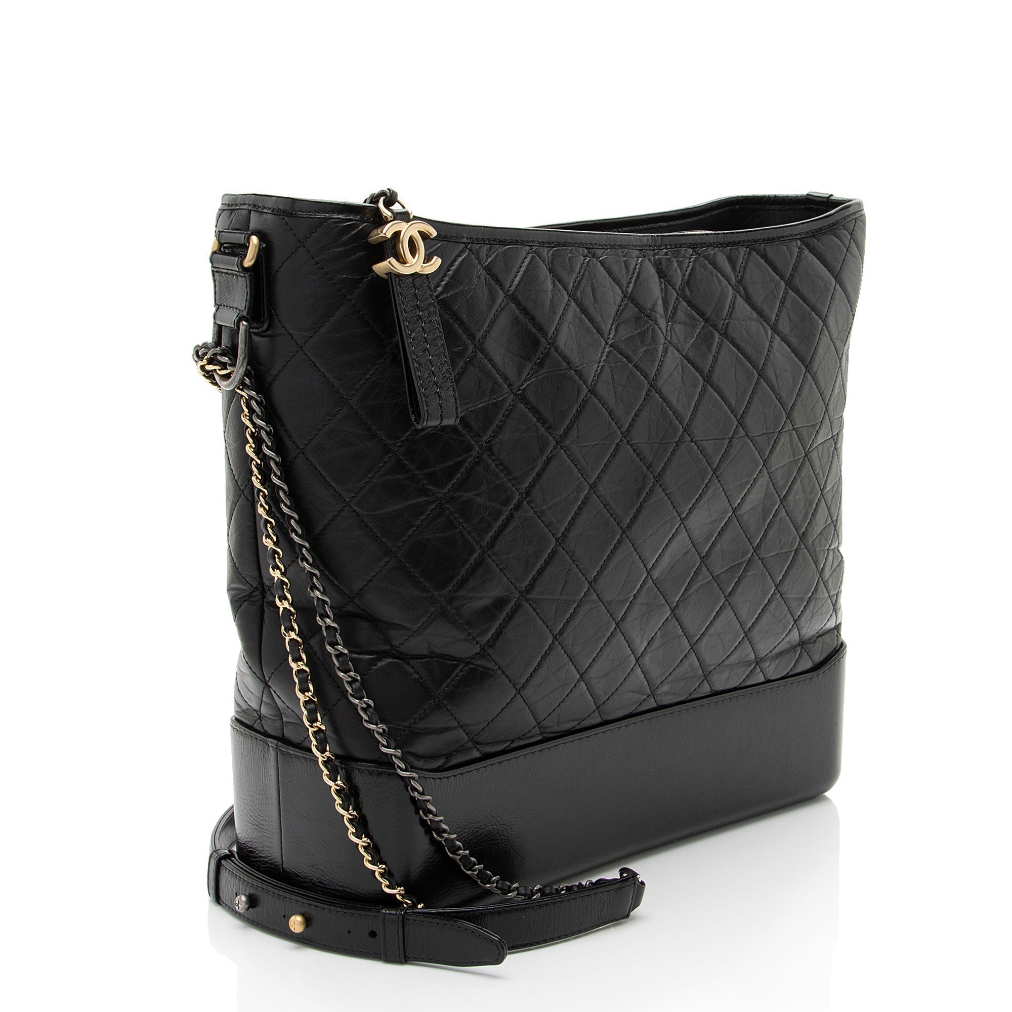 Chanel Aged Kalbsleder Gabrielle Maxi Hobo Umhängetasche