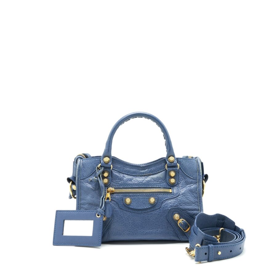 Balenciaga City blue bag – front view