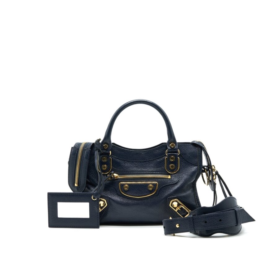Balenciaga City navy bag – front view
