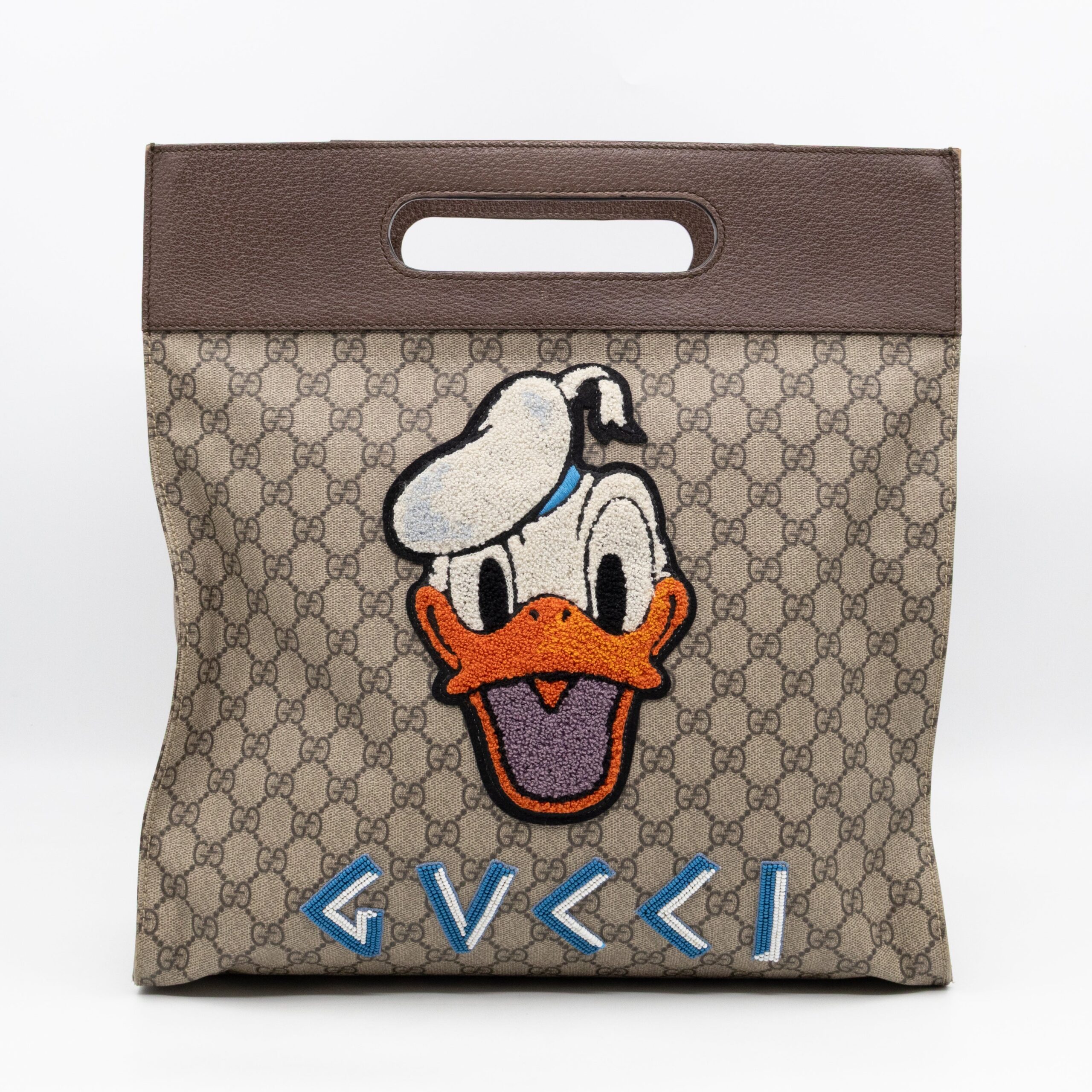 Gucci Leder Canvas Shopper