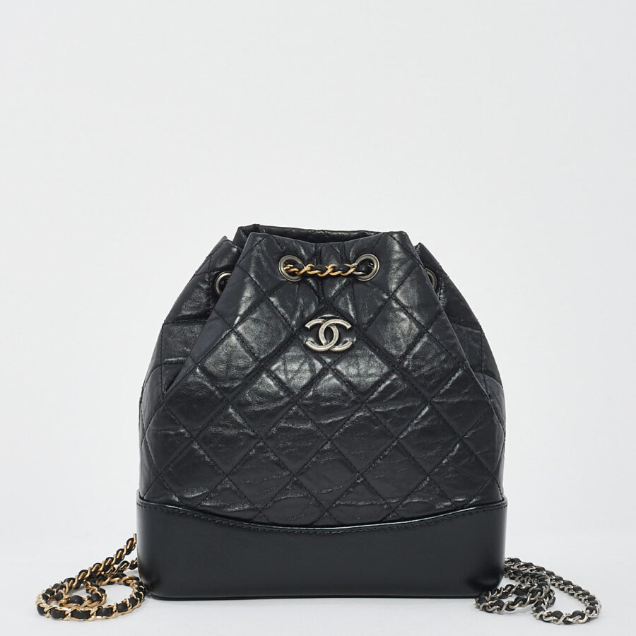 Chanel Gabrielle black bag – front view