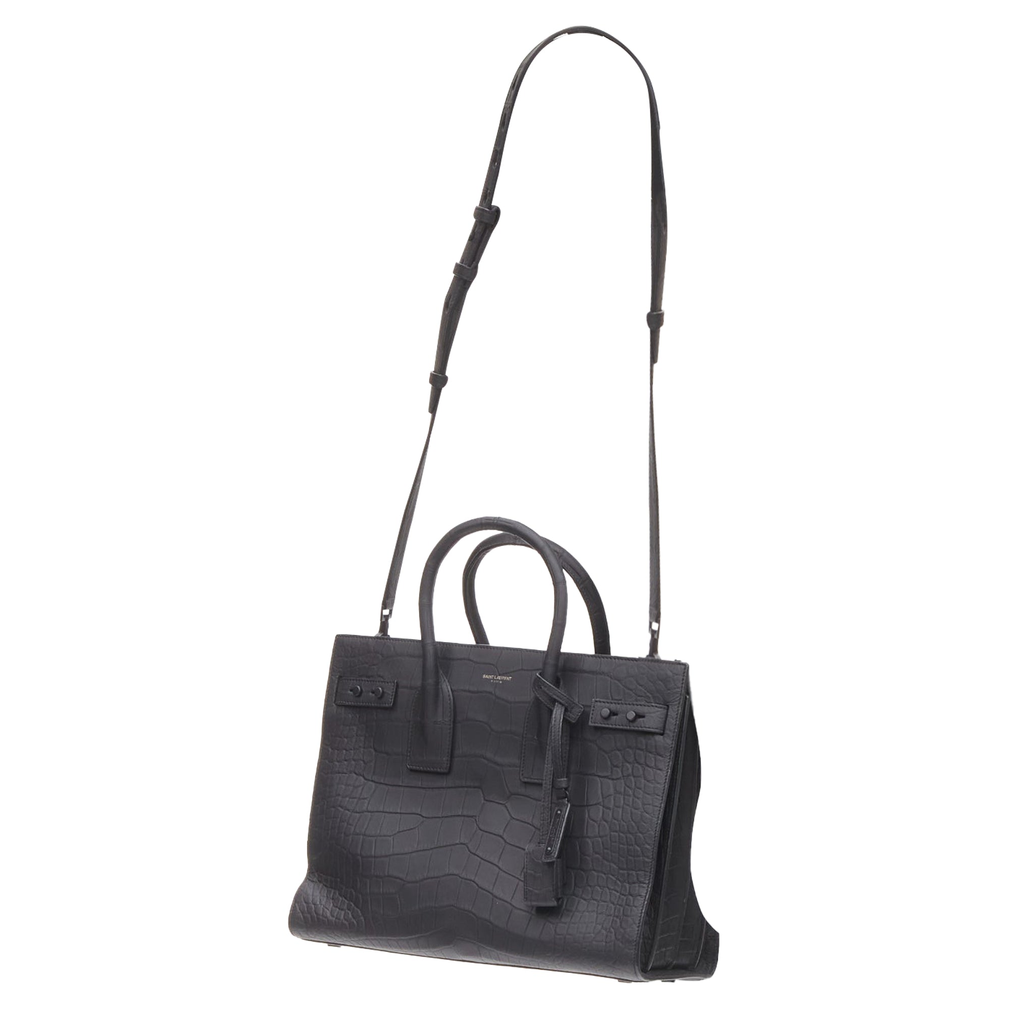 Saint Laurent Small Sac De Jour Shopper in Krokodilprägung