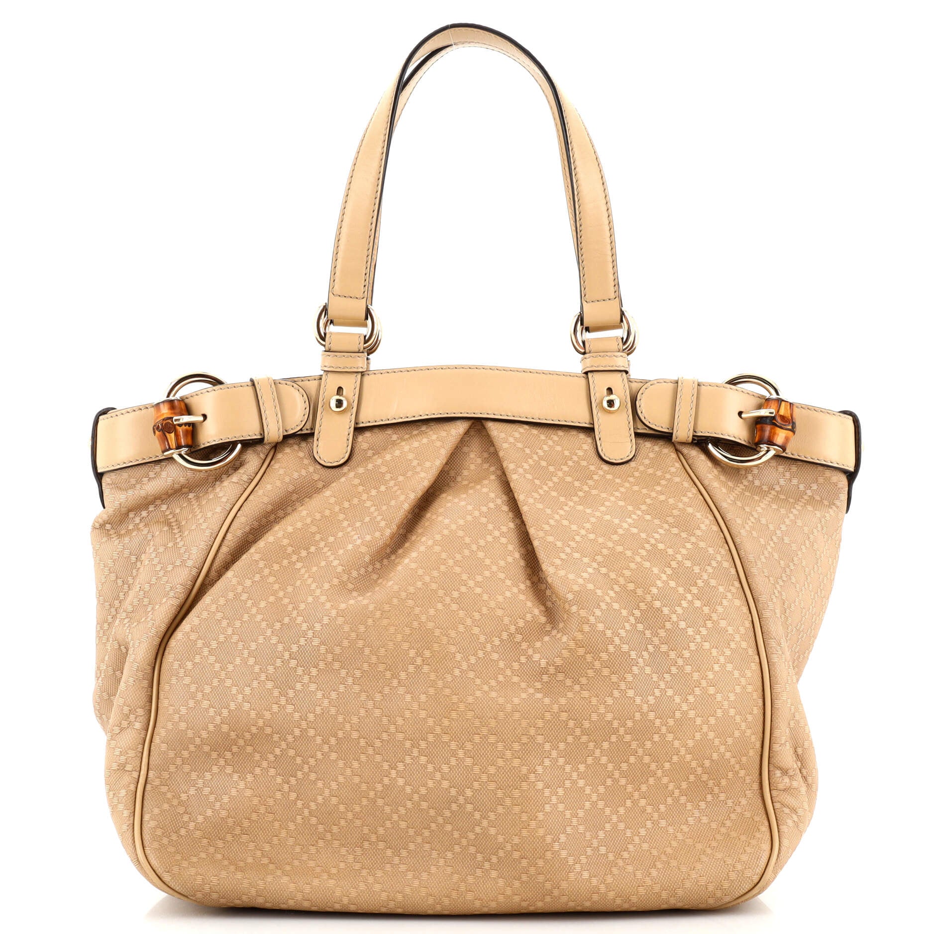 Gucci Leder Canvas Shopper
