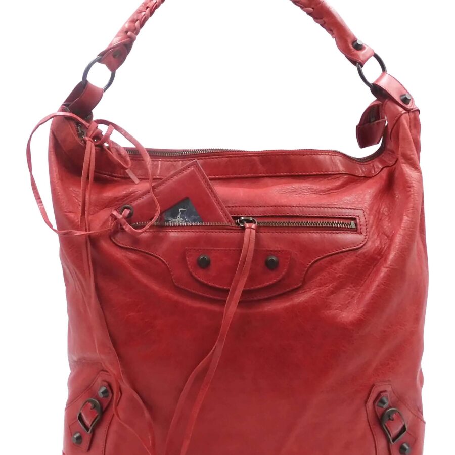 Designer Hobo red bag – front view