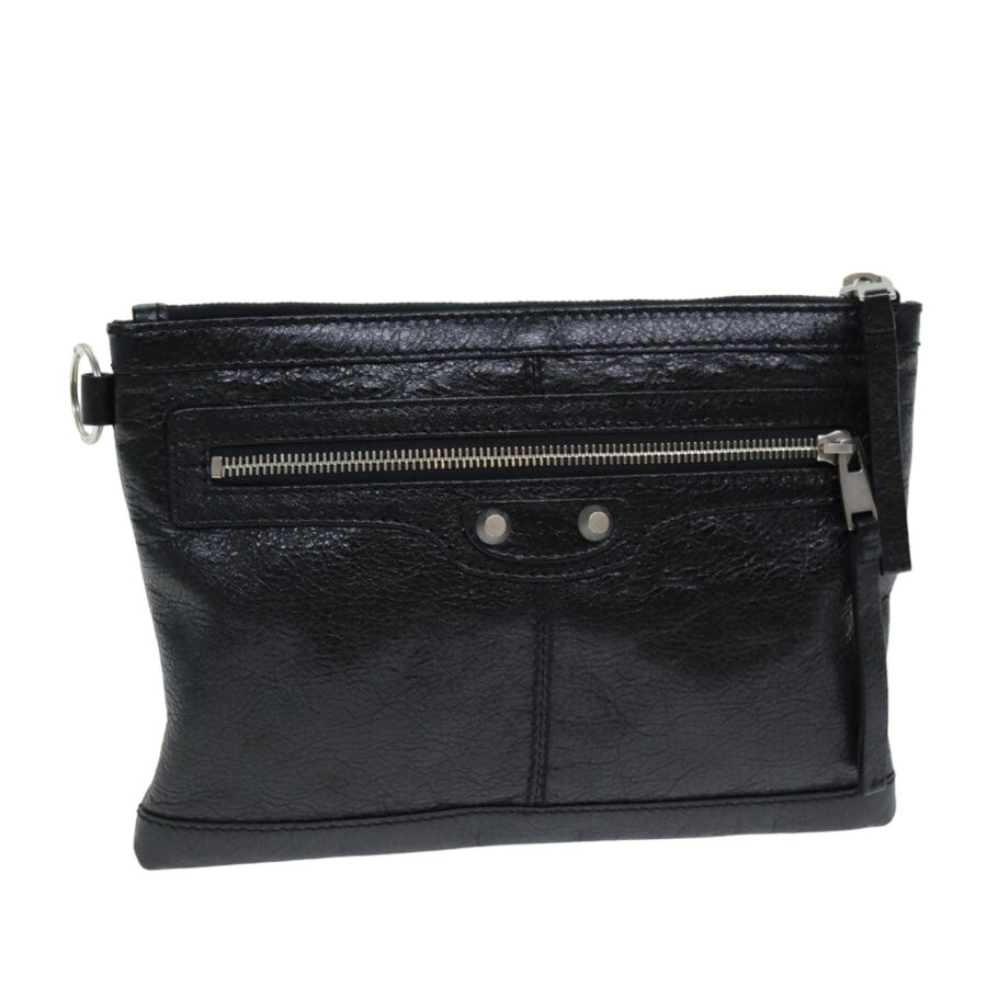 Balenciaga Clutch black bag – front view