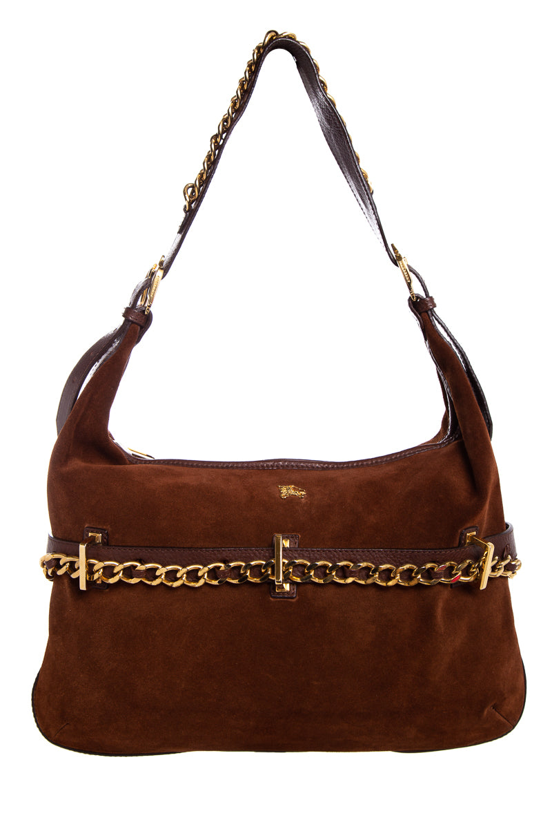Burberry Braun Suede Hobo