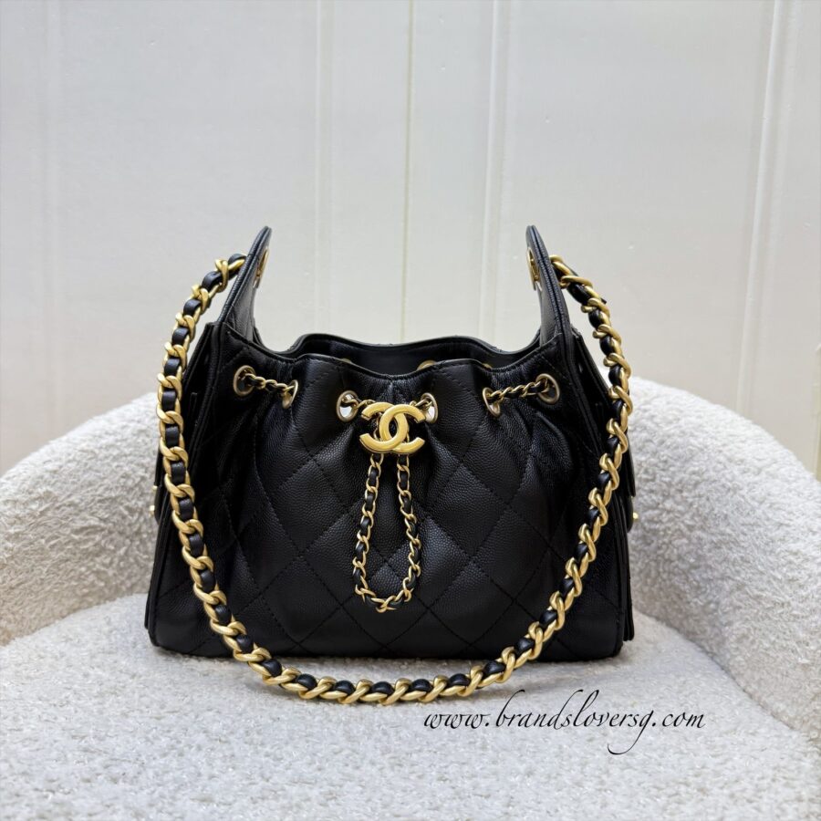 Chanel Hobo black bag – front view