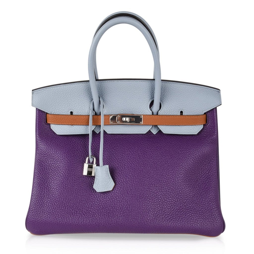 Hermes Birkin 35 Handtasche Arlequin Limited Edition Clemence Palladium