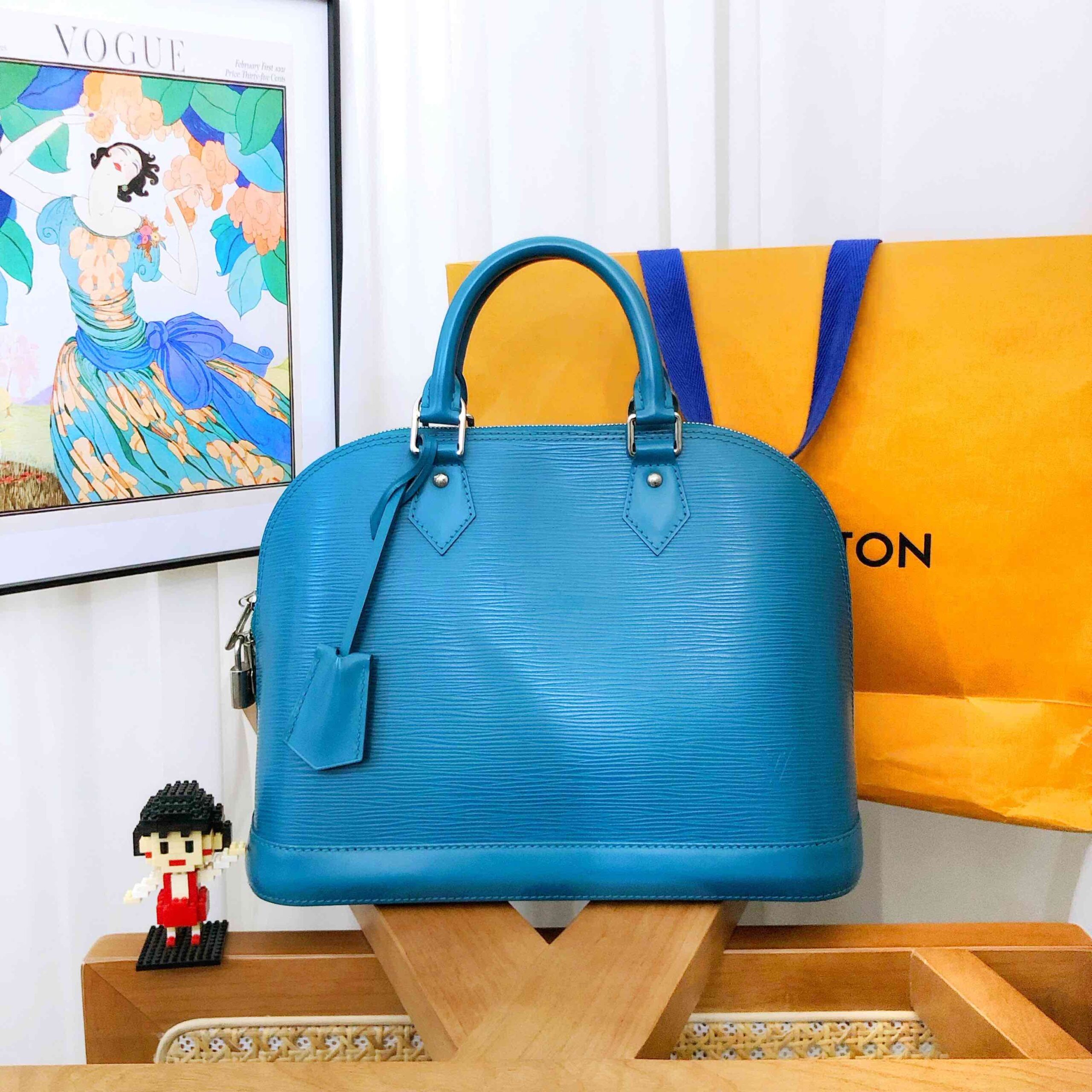 Louis Vuitton Alma Shell Wrap OS Blau Handtasche