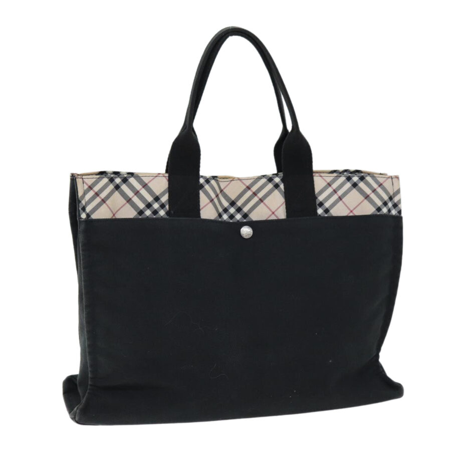 Burberry Nova Check Blue Label Hand Bag Canvas Beige Black Auth yb558 | Studio Nafay