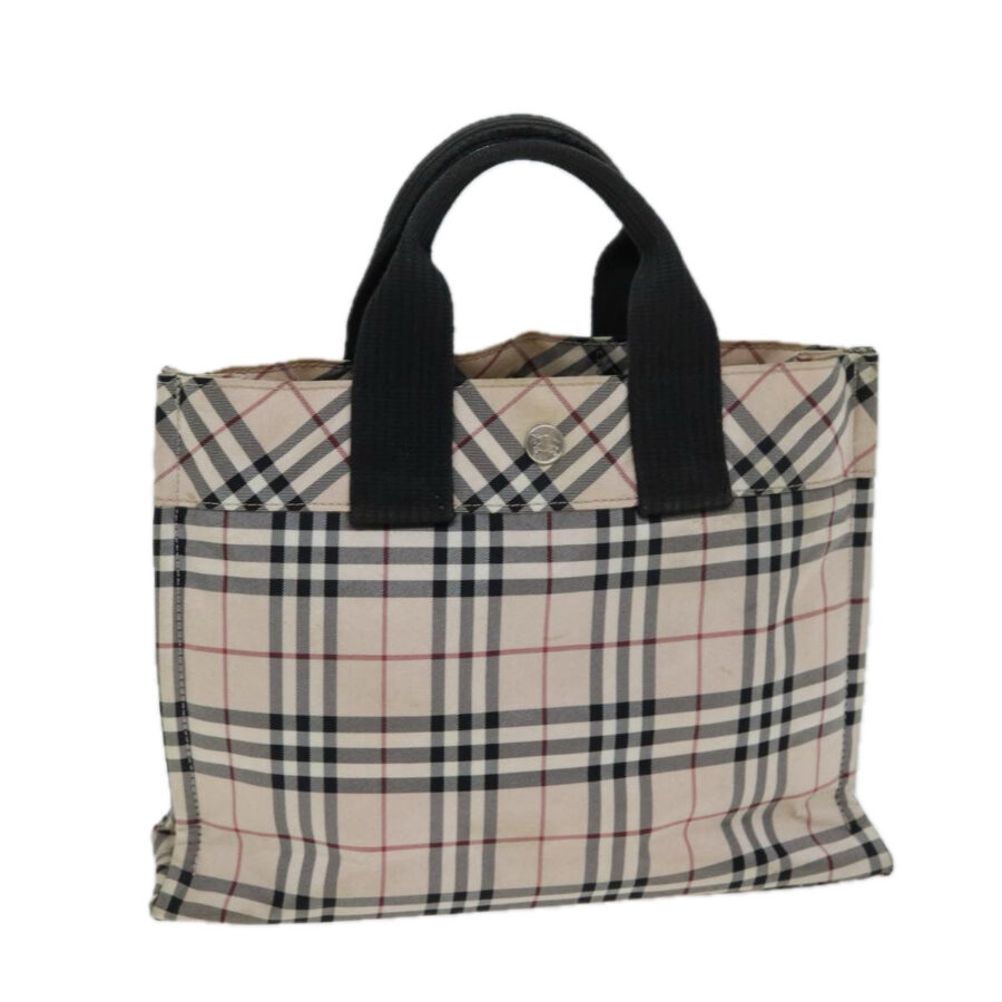 Burberry Nova Check Blue Label Hand Bag Nylon Beige Auth yb584 | Studio Nafay